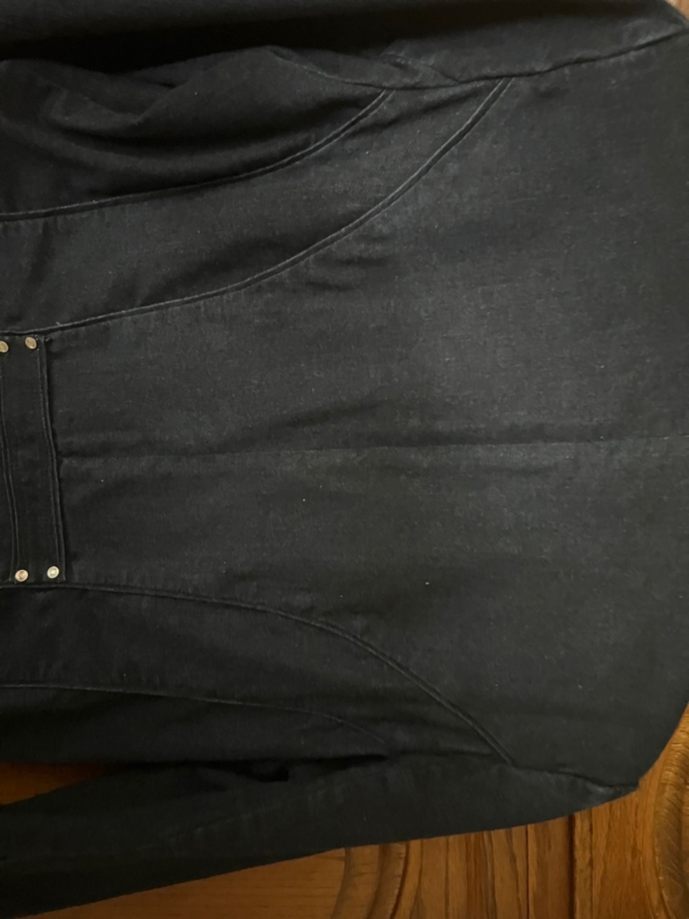 Women's Dark wash Jean Jacket - Classic Collared Denim Blazer - Picture 7 of 9